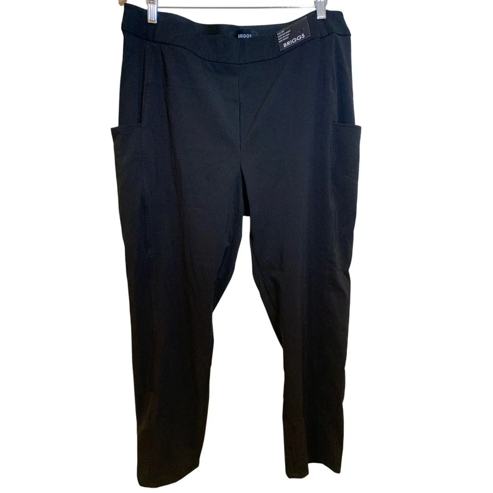 NWT Slim Leg Pull-On Pant XL Black Stretch Quiet Luxury Professional Womens work - Picture 1 of 10